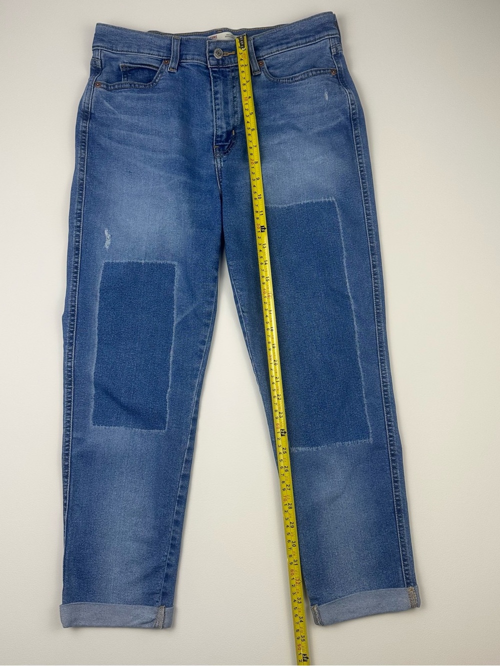 Levi Strauss Signature Heritage Boyfriend Cropped Patchwork Jeans Women’s 6 - Picture 6 of 11